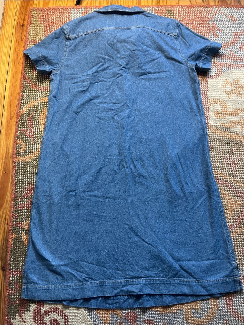 Vermont Country Store Denim Popover Dress Size M 100% Cotton - Picture 8 of 8